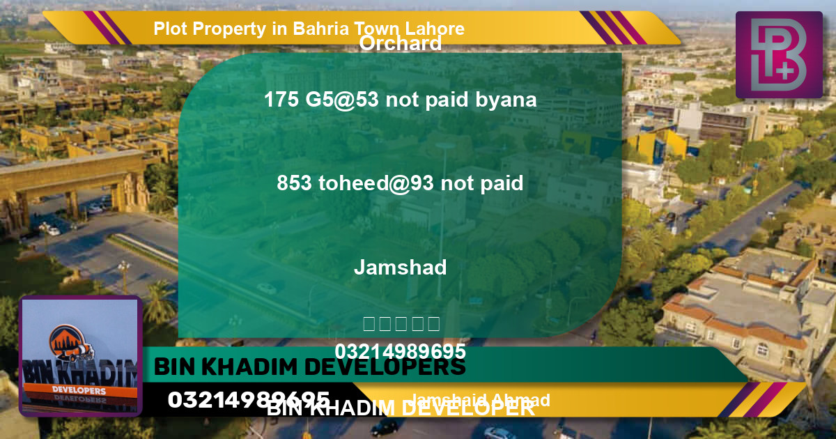 Residential Plot for Sale in Bahria Town, Lahore - (BP-72610)
