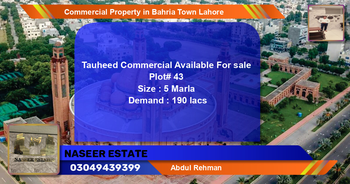 Commercial Property for Sale in Bahria Town, Lahore - (BP-72620)