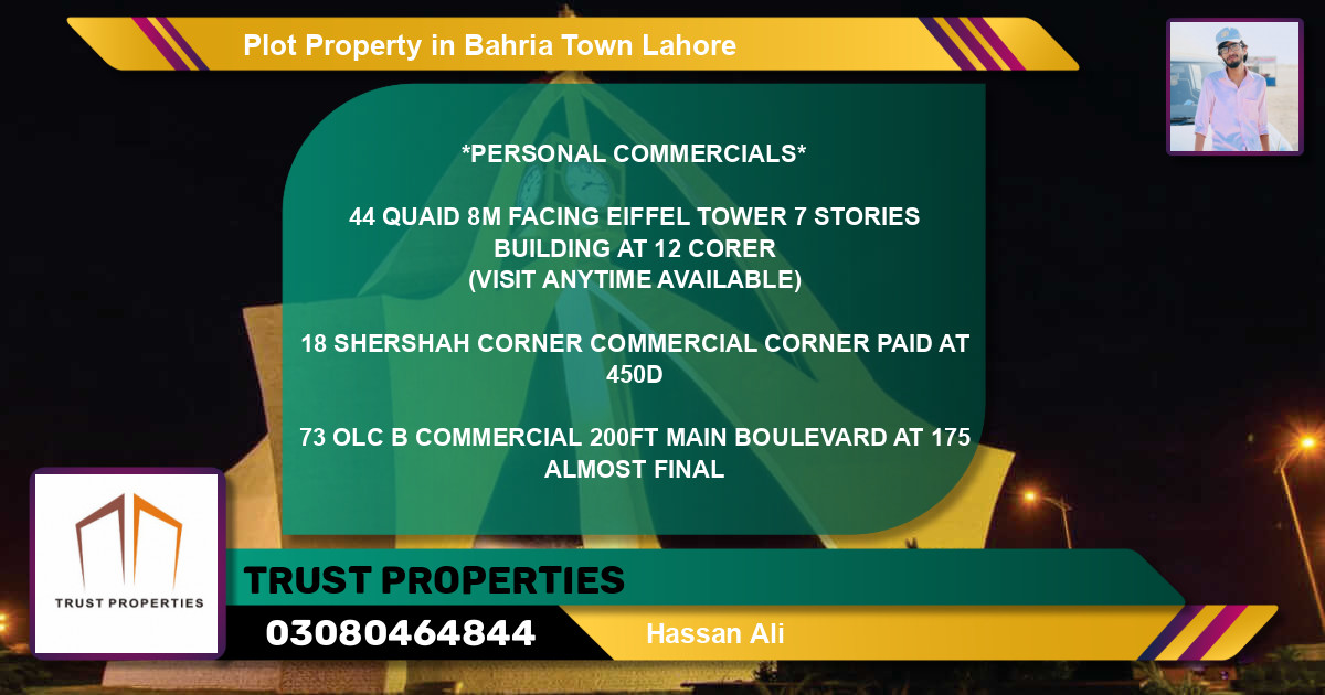 Commercial Plot for Sale in Bahria Town, Lahore - (BP-72635)