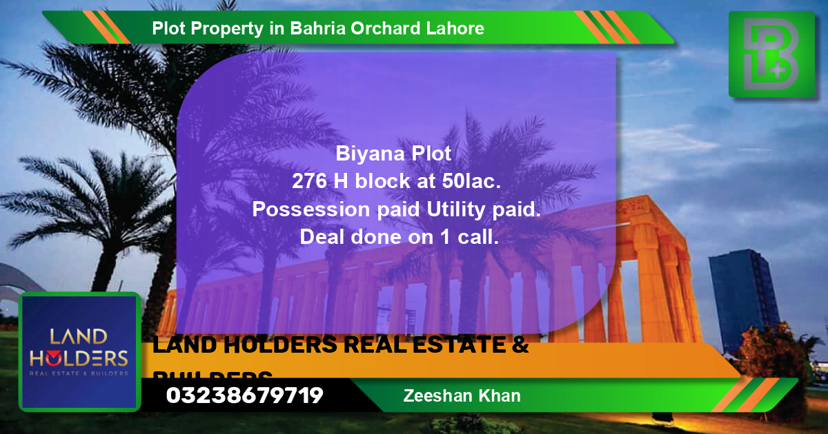 Residential Plot for Sale in Phase 2 - H Block -  Bahria Orchard, Lahore - (BP-72652)