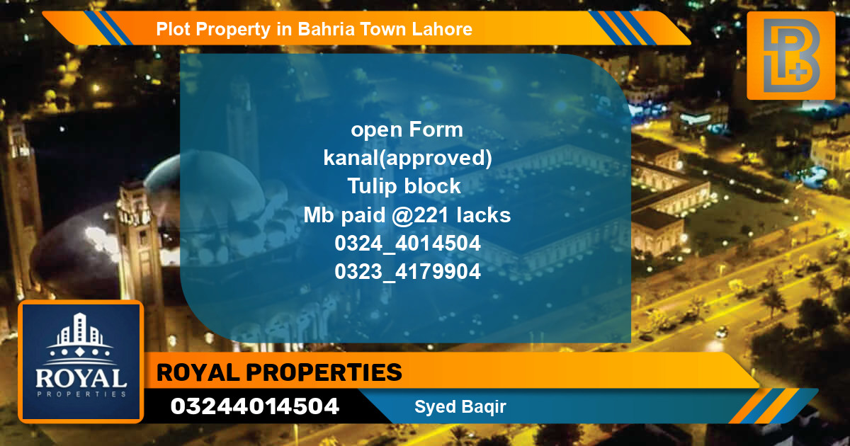 Residential Plot for Sale in Bahria Town, Lahore - (BP-72660)