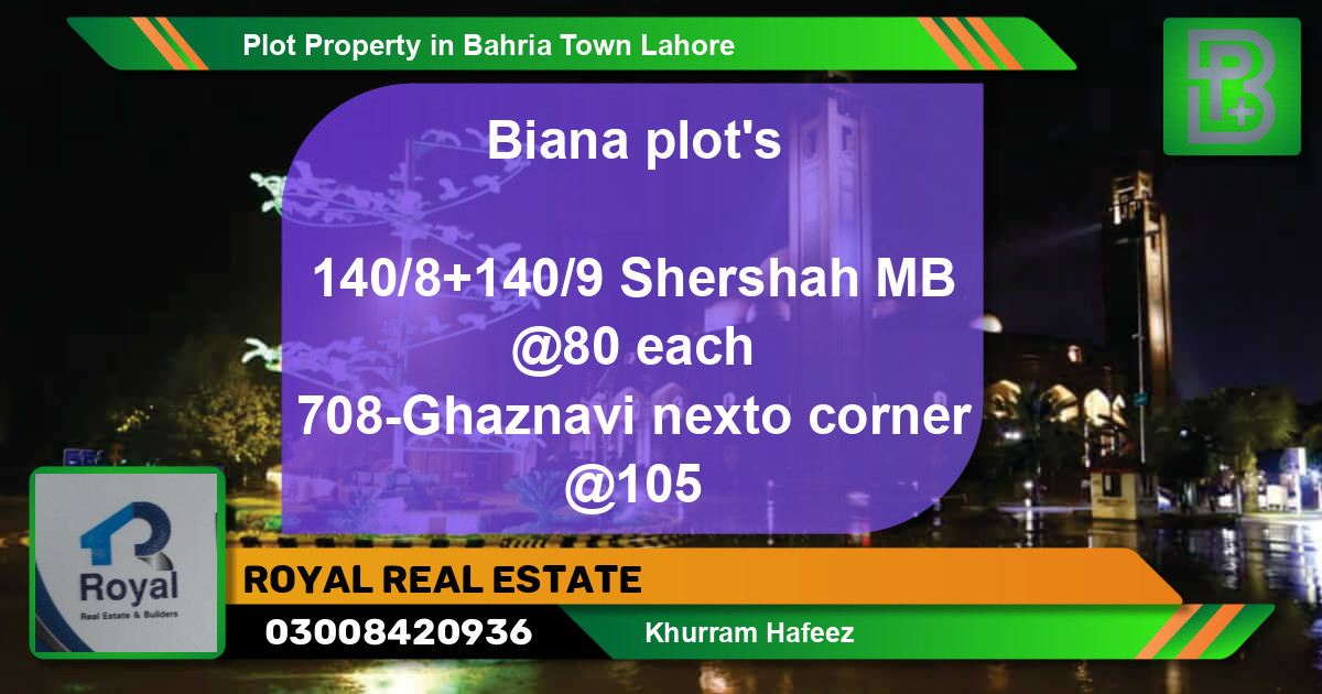 Residential Plot for Sale in Bahria Town, Lahore - (BP-72683)