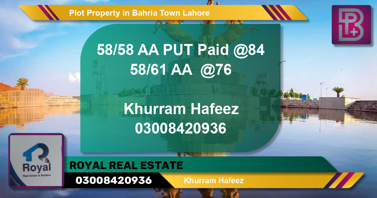 Residential Plot for Sale in Bahria Town, Lahore - (BP-72691)