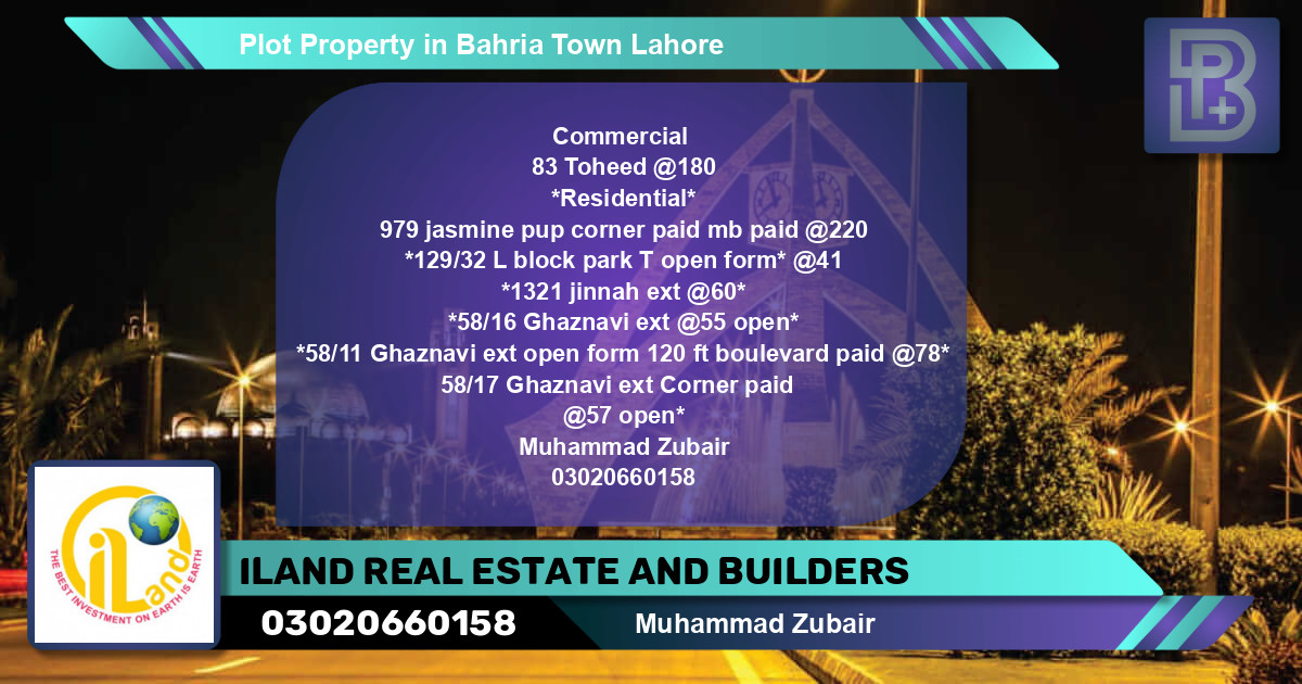 Commercial Plot for Sale in Bahria Town, Lahore - (BP-72711)