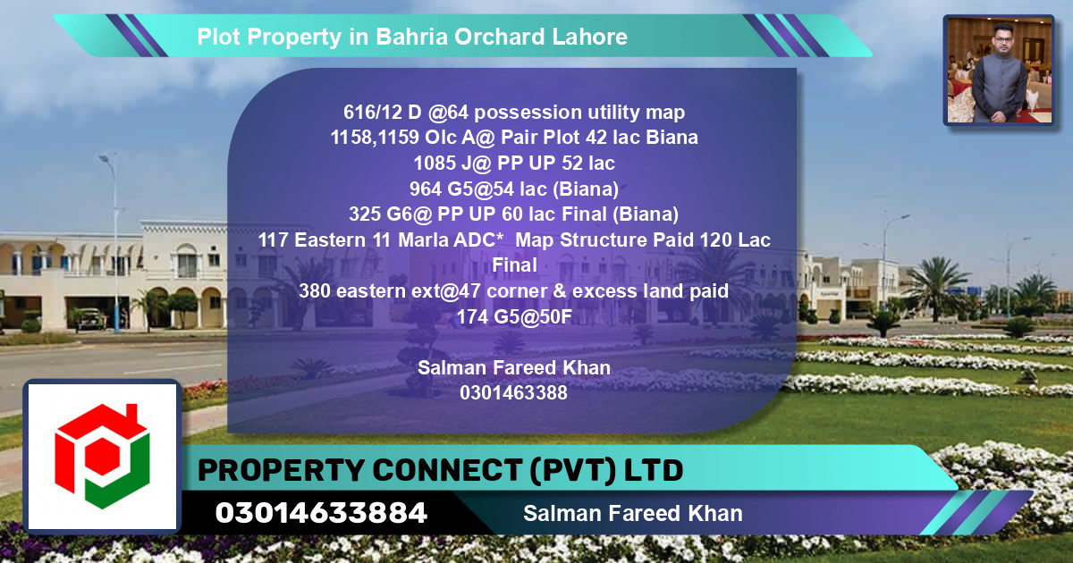 Residential Plot for Sale in Bahria Orchard, Lahore - (BP-72720)