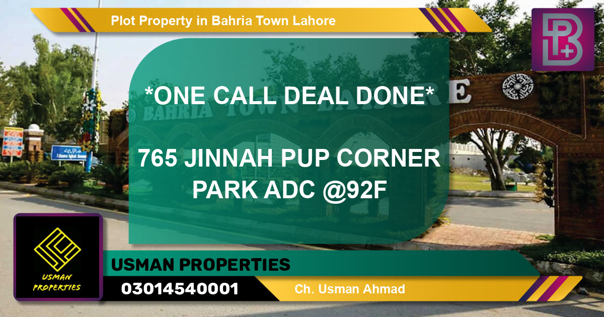 Residential Plot for Sale in Bahria Town, Lahore - (BP-72731)