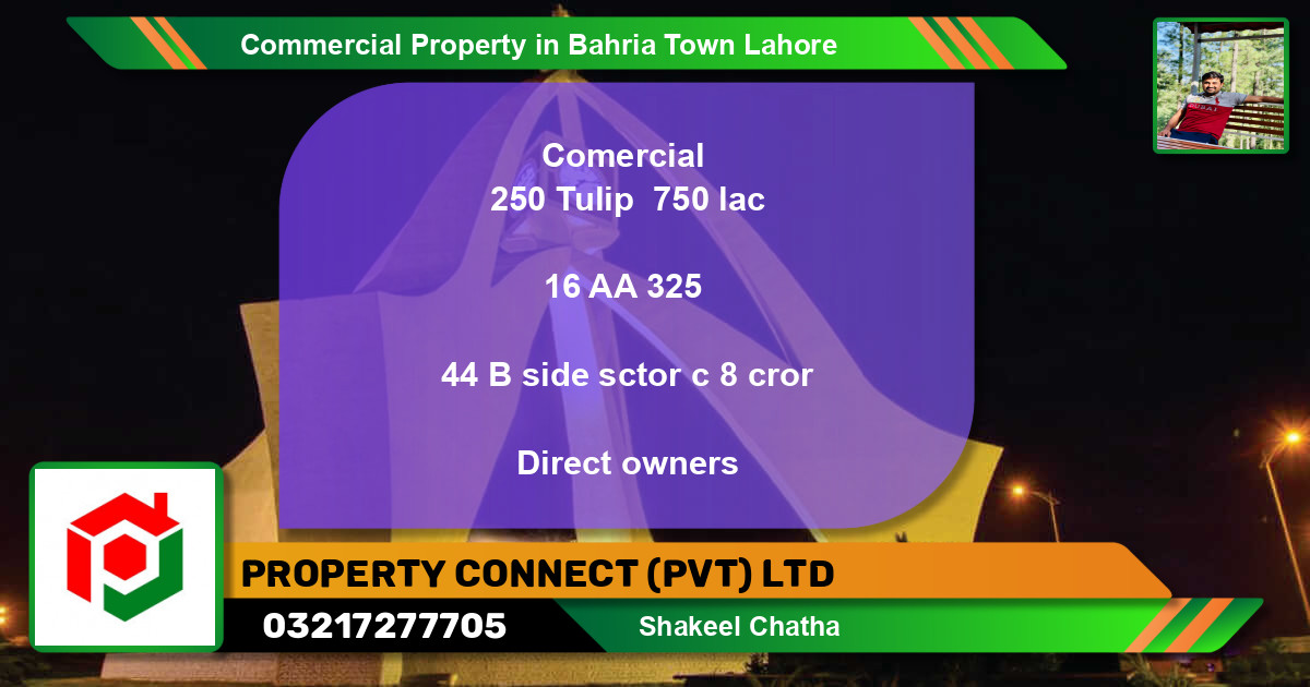 Commercial Property for Sale in Bahria Town, Lahore - (BP-72745)