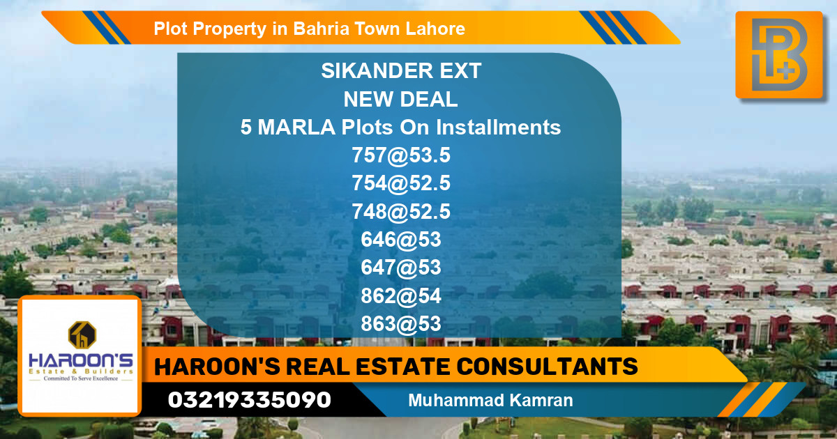 Residential Plot for Sale in Bahria Town, Lahore - (BP-72753)