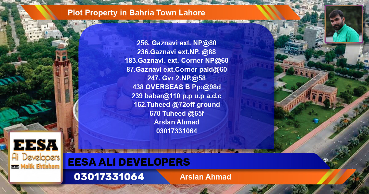 Residential Plot for Sale in Bahria Town, Lahore - (BP-72754)
