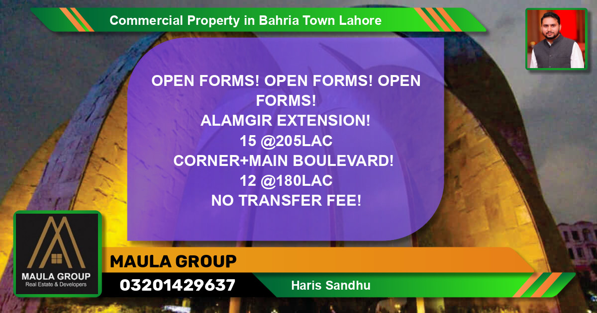 Commercial Property for Sale in Bahria Town, Lahore - (BP-72779)