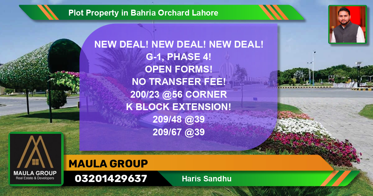 Residential Plot for Sale in Bahria Orchard, Lahore - (BP-72780)