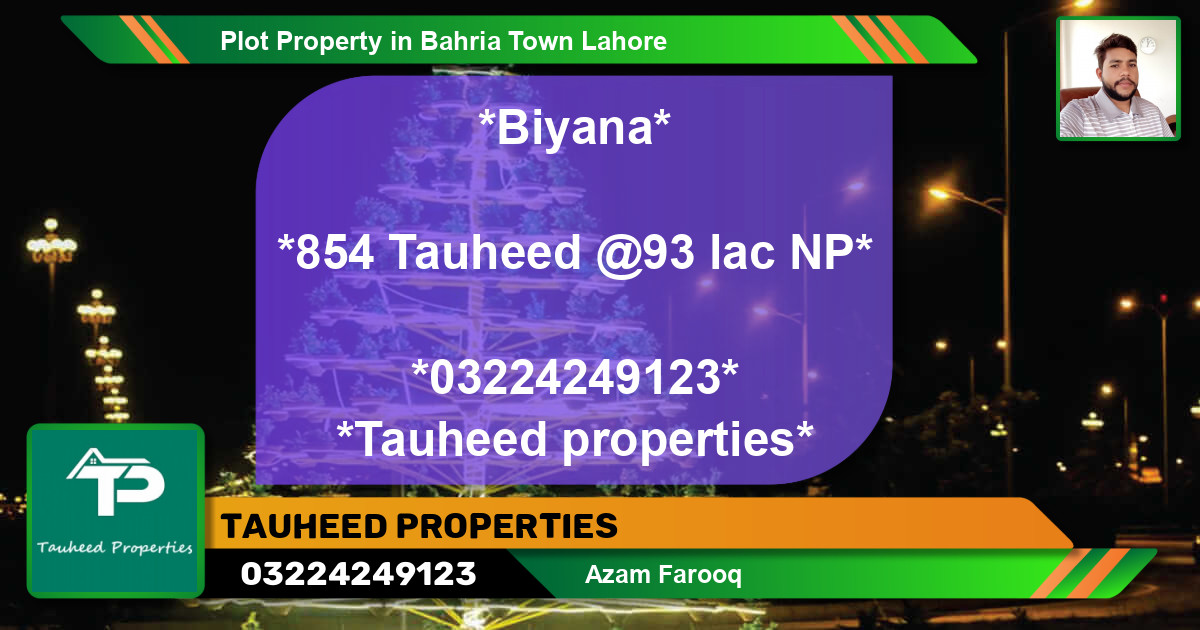 Residential Plot for Sale in Bahria Town, Lahore - (BP-72800)