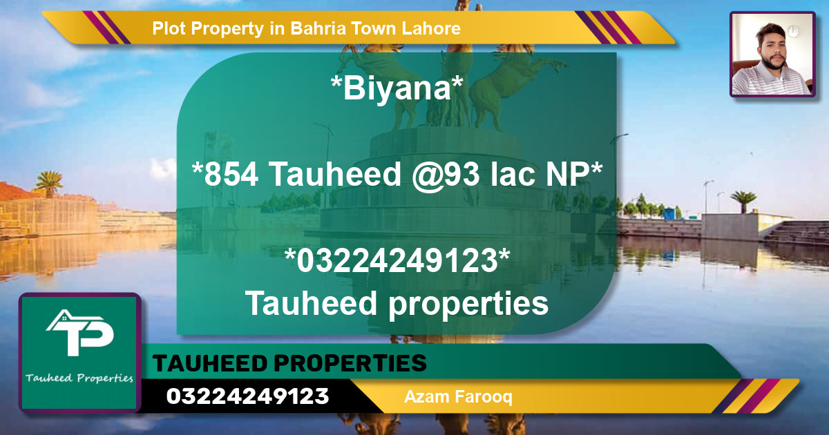 Residential Plot for Sale in Bahria Town, Lahore - (BP-72801)