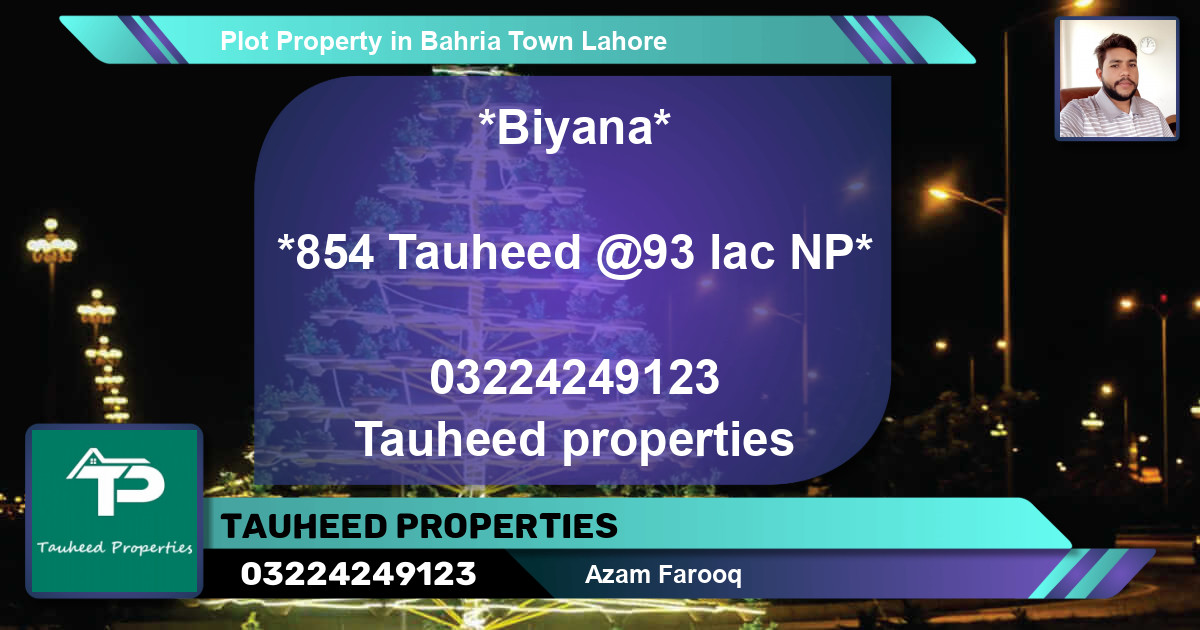Residential Plot for Sale in Bahria Town, Lahore - (BP-72802)