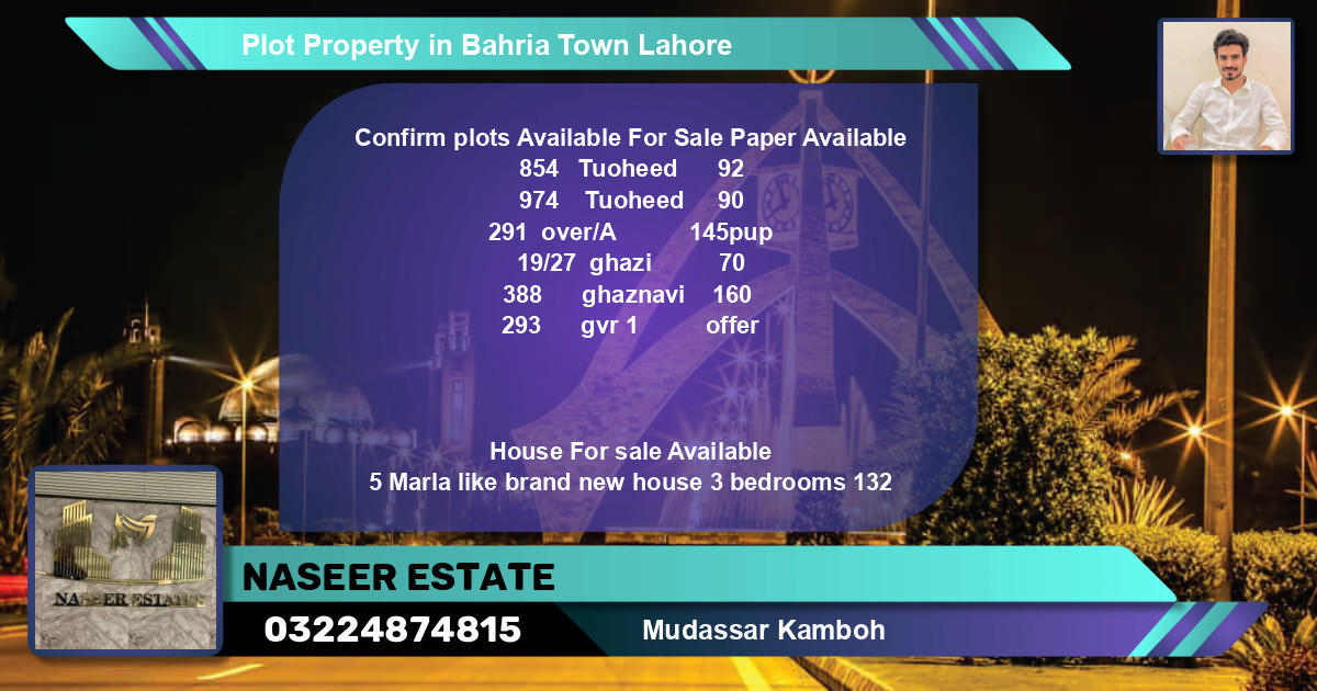 Residential Plot for Sale in Bahria Town, Lahore - (BP-72819)