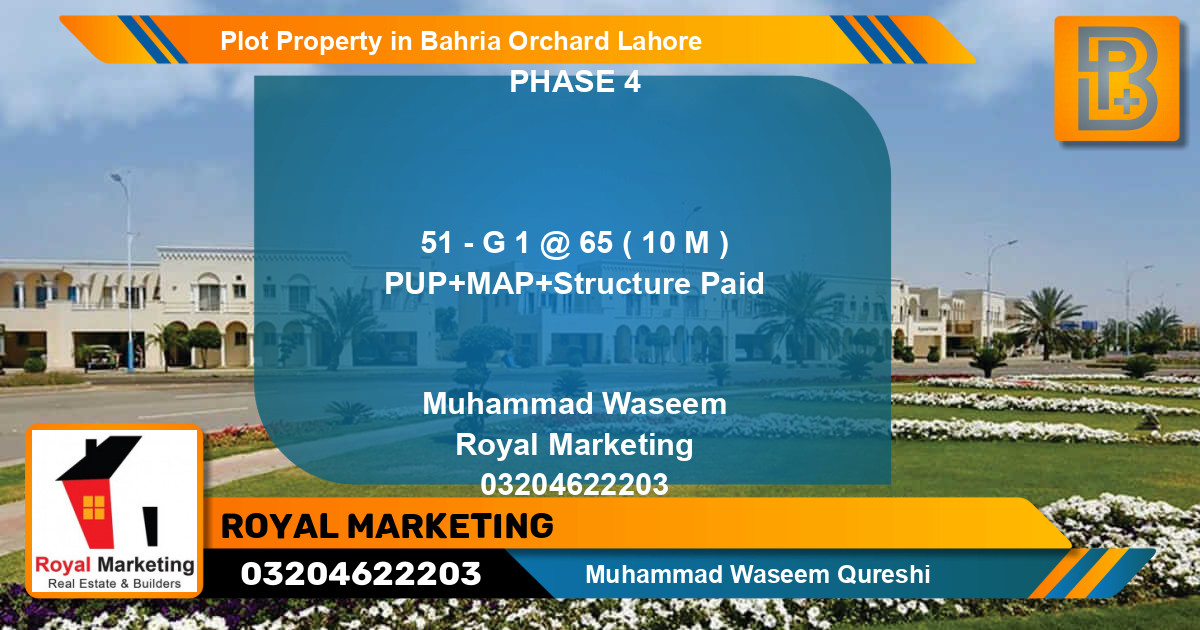Residential Plot for Sale in Bahria Orchard, Lahore - (BP-72825)