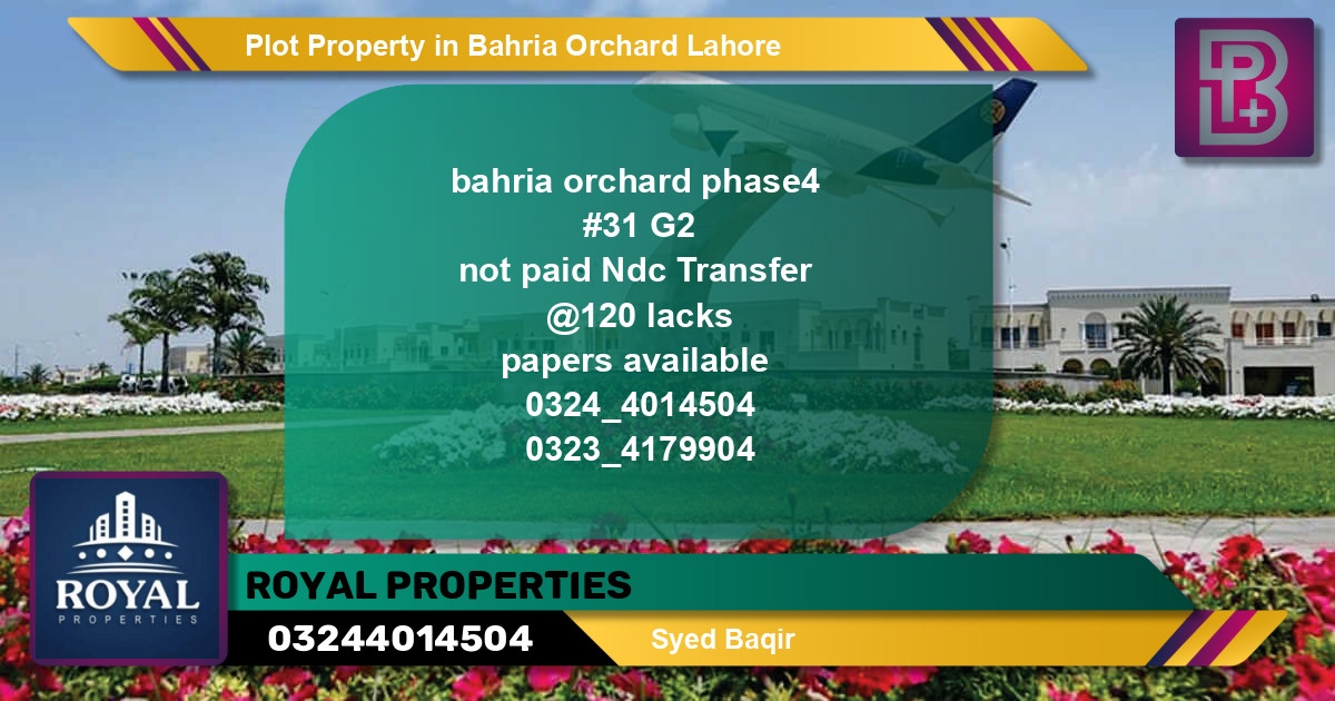 Residential Plot for Sale in Bahria Orchard, Lahore - (BP-72844)