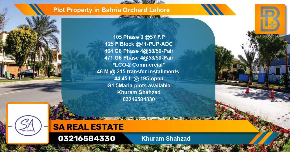 Commercial Plot for Sale in Bahria Orchard, Lahore - (BP-72845)