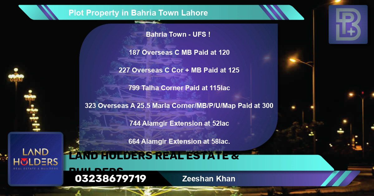 Residential Plot for Sale in Overseas C -  Bahria Town, Lahore - (BP-72849)