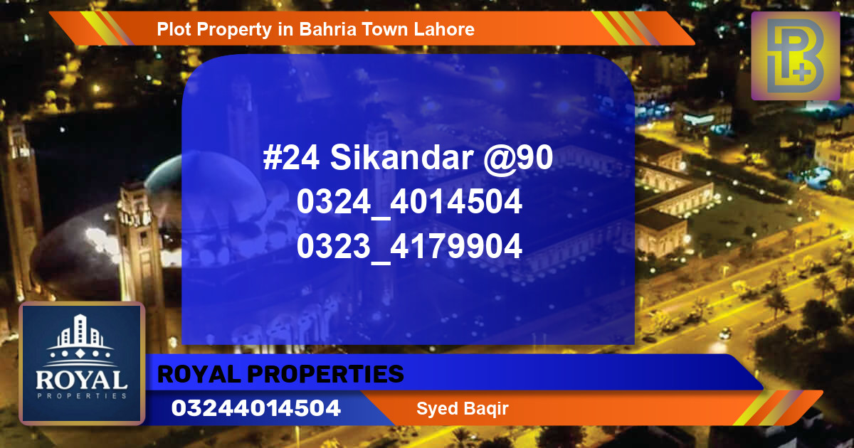 Residential Plot for Sale in Bahria Town, Lahore - (BP-72860)