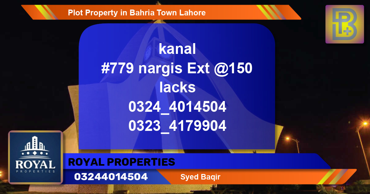 Residential Plot for Sale in Bahria Town, Lahore - (BP-72861)