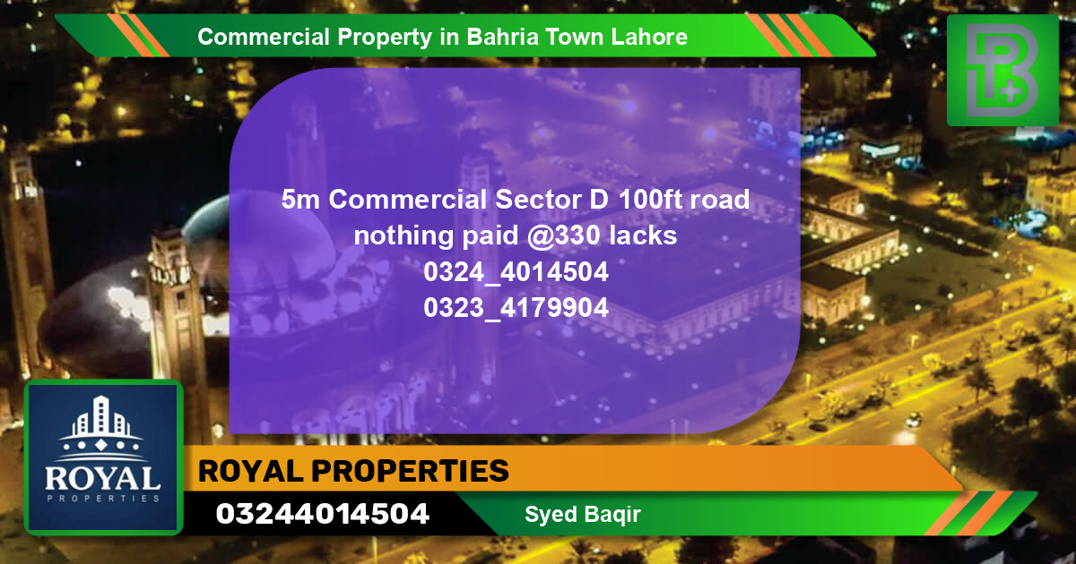 Commercial Property for Sale in Bahria Town, Lahore - (BP-72868)