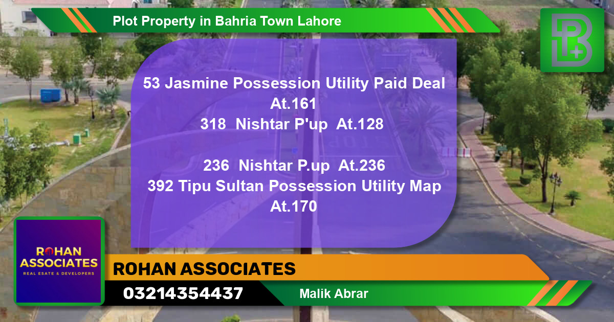 Residential Plot for Sale in Bahria Town, Lahore - (BP-72893)