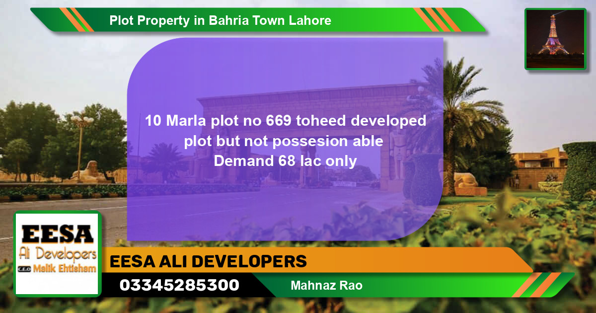 Residential Plot for Sale in Bahria Town, Lahore - (BP-72902)