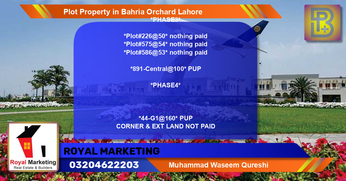 Residential Plot for Sale in Bahria Orchard, Lahore - (BP-72925)