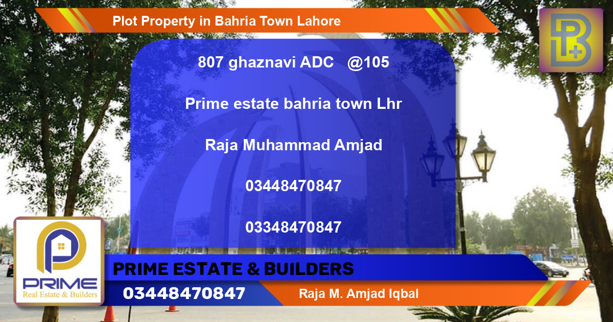 Residential Plot for Sale in Bahria Town, Lahore - (BP-72929)