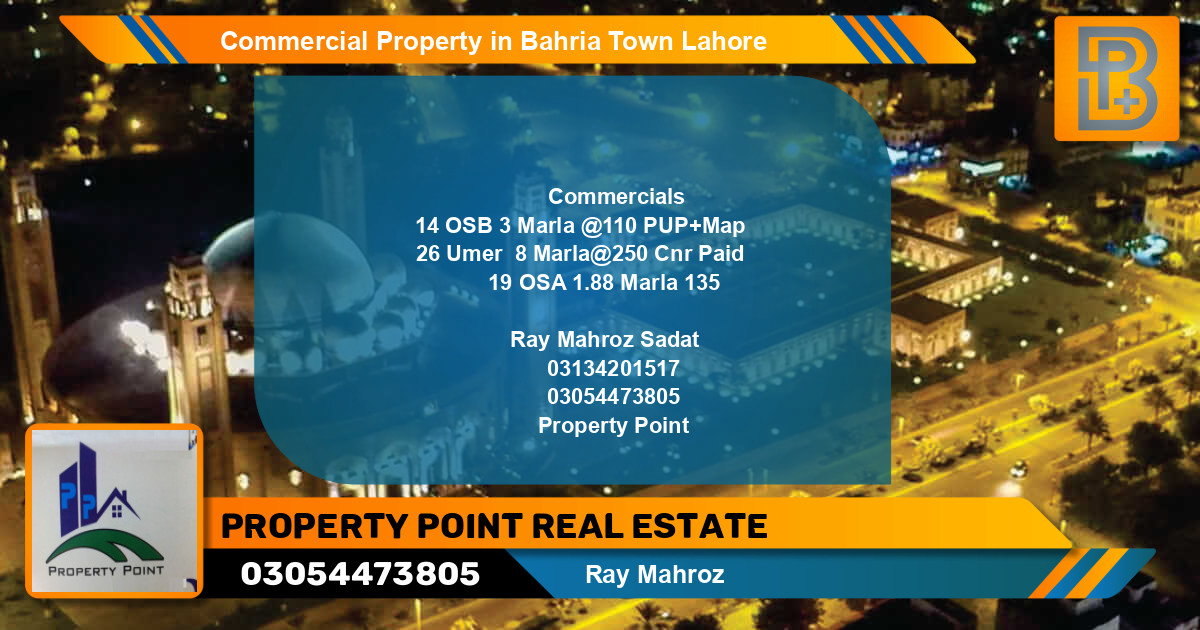 Commercial Property for Sale in Bahria Town, Lahore - (BP-72949)