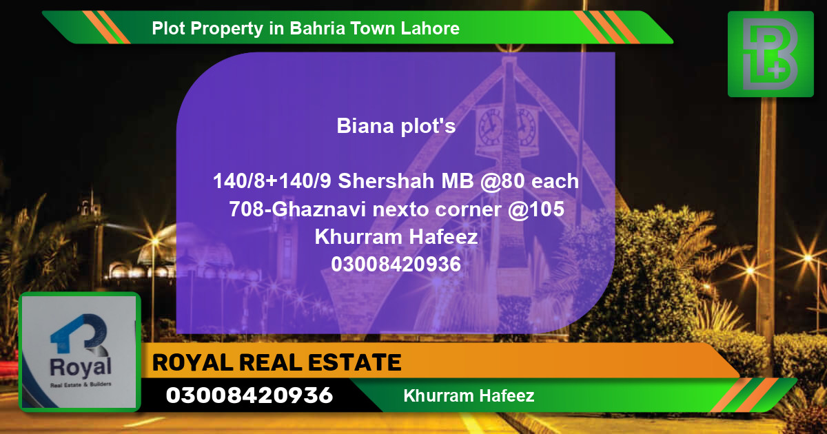 Residential Plot for Sale in Bahria Town, Lahore - (BP-72954)