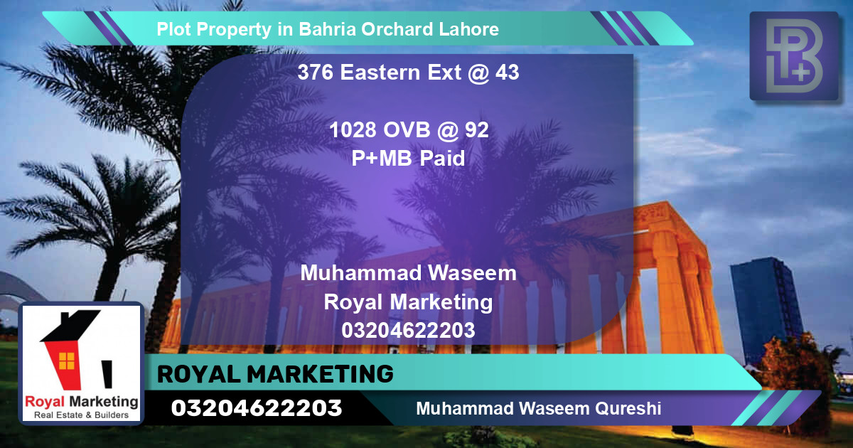 Residential Plot for Sale in Bahria Orchard, Lahore - (BP-72983)