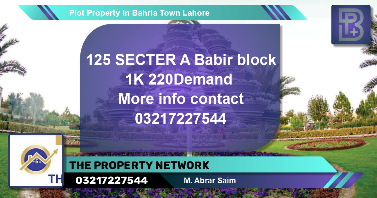 Residential Plot for Sale in Bahria Town, Lahore - (BP-73006)