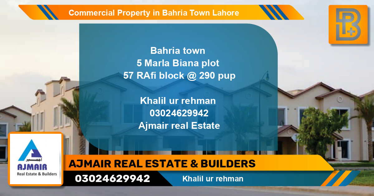 Commercial Property for Sale in Bahria Town, Lahore - (BP-73017)