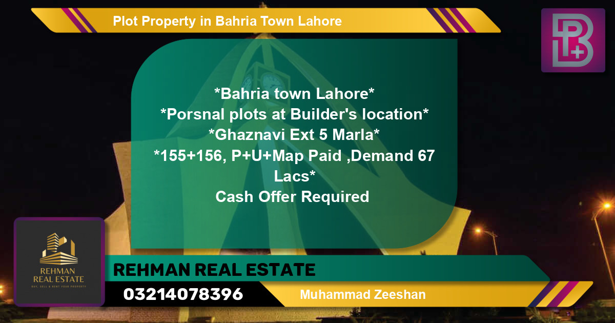 Residential Plot for Sale in Bahria Town, Lahore - (BP-73046)