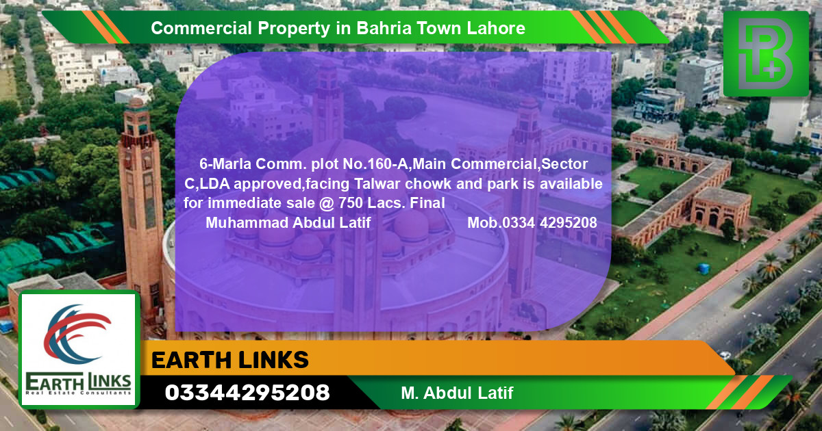 Commercial Property for Sale in Bahria Town, Lahore - (BP-73054)