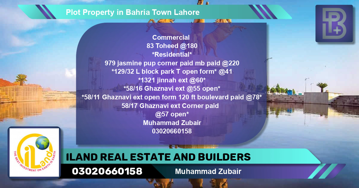 Commercial Plot for Sale in Bahria Town, Lahore - (BP-73059)