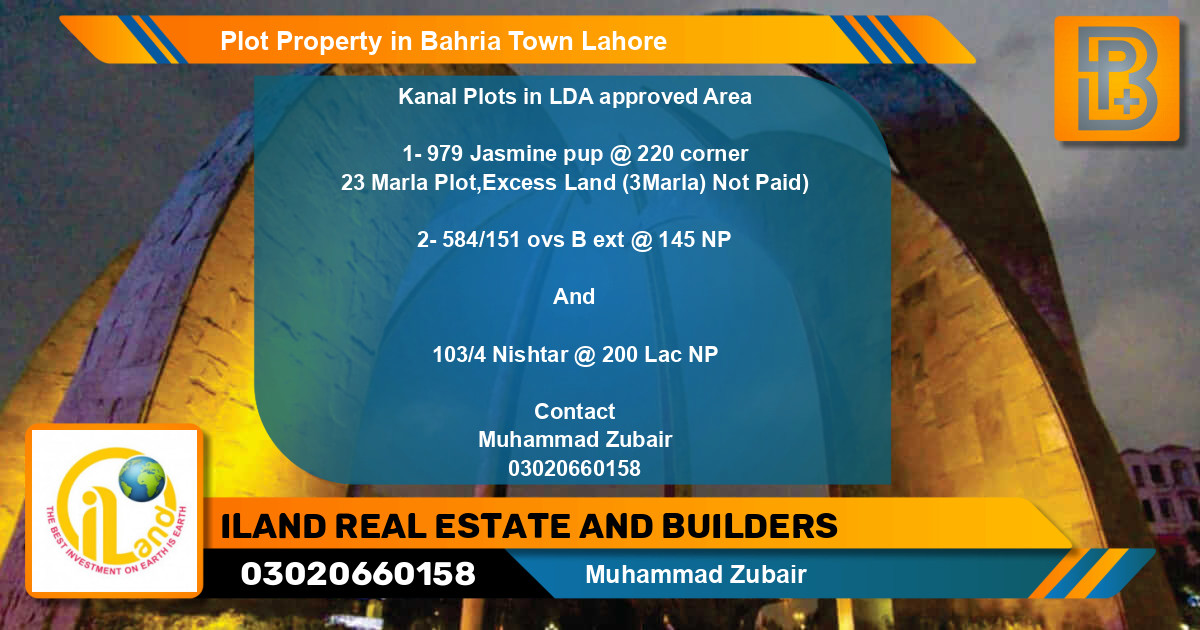 Residential Plot for Sale in Bahria Town, Lahore - (BP-73060)
