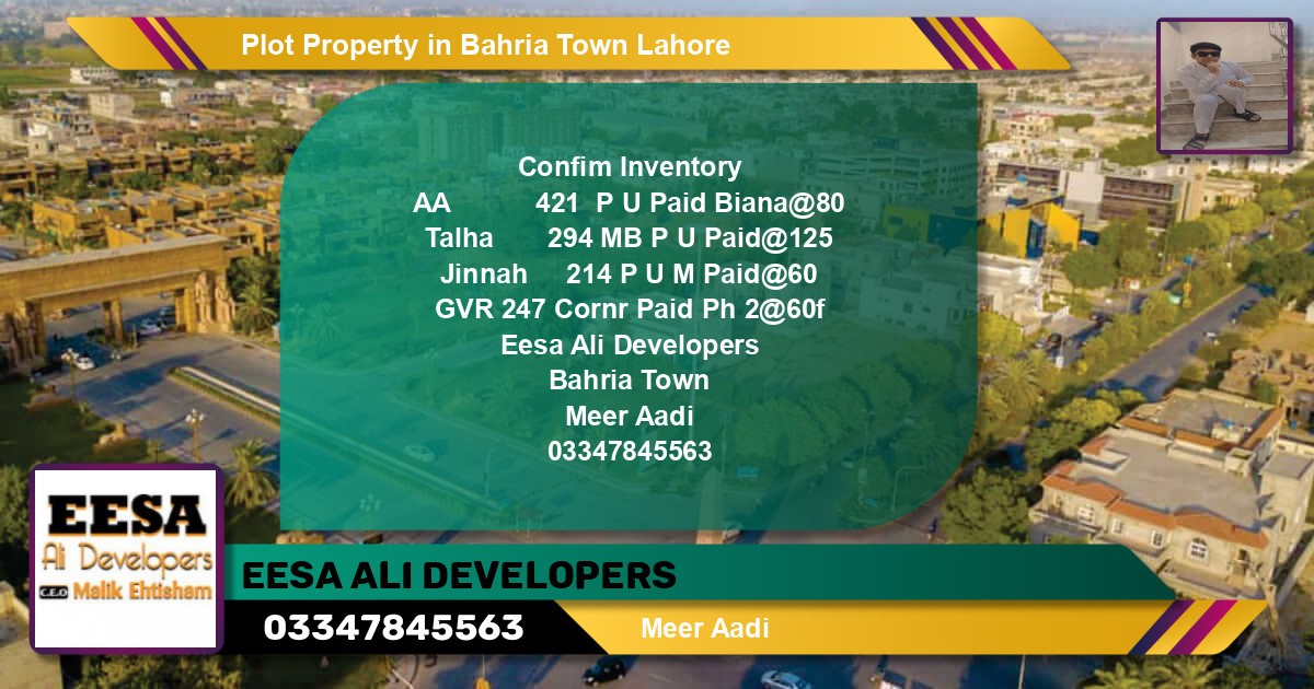 Residential Plot for Sale in Bahria Town, Lahore - (BP-73063)