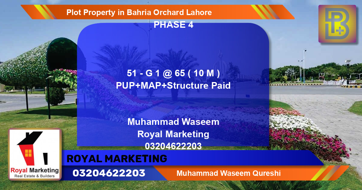 Residential Plot for Sale in Bahria Orchard, Lahore - (BP-73073)
