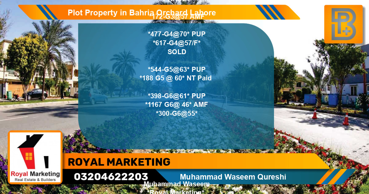 Residential Plot for Sale in Bahria Orchard, Lahore - (BP-73077)