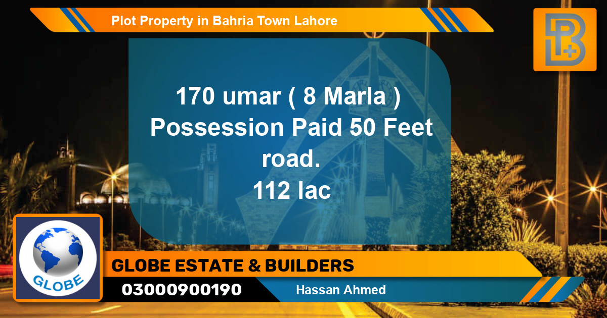 Residential Plot for Sale in Bahria Town, Lahore - (BP-73089)