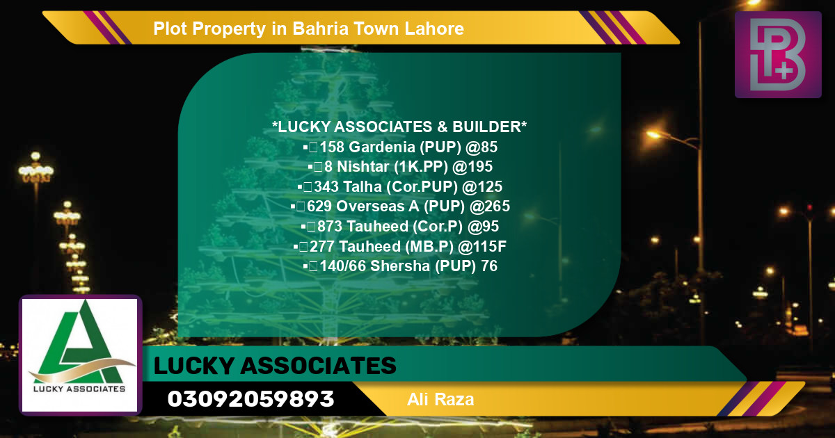 Residential Plot for Sale in Bahria Town, Lahore - (BP-73095)