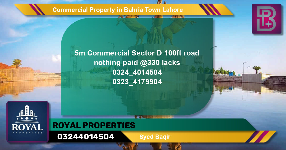 Commercial Property for Sale in Bahria Town, Lahore - (BP-73101)