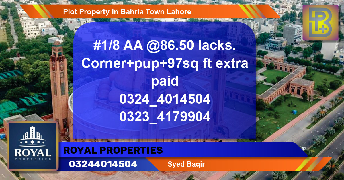 Residential Plot for Sale in Bahria Town, Lahore - (BP-73102)