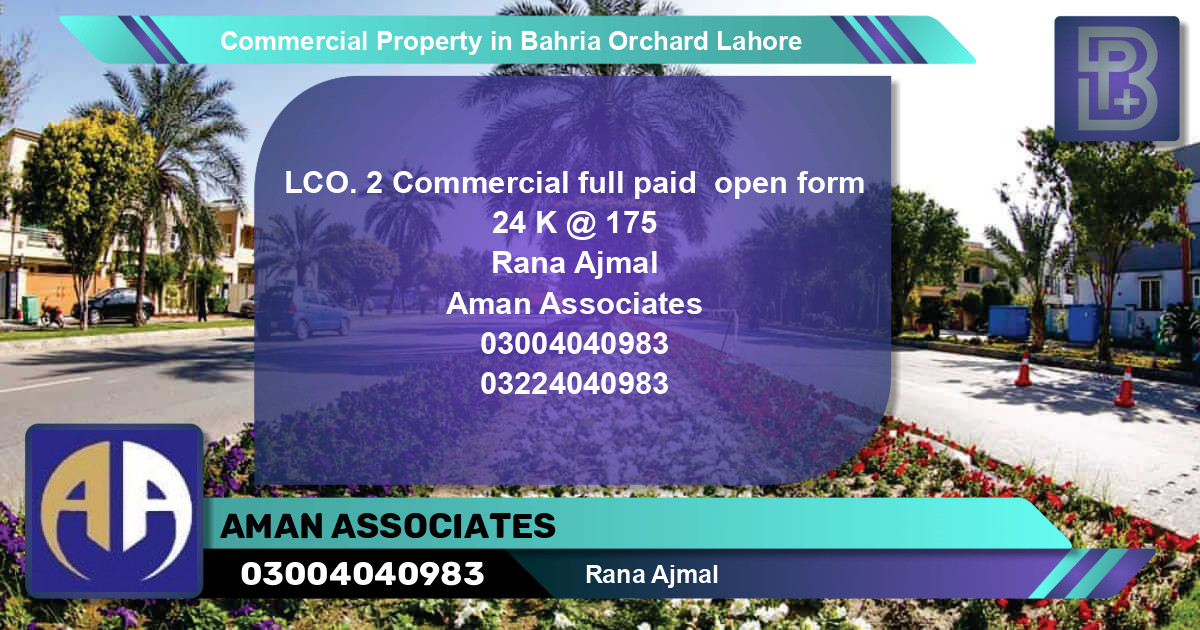 Commercial Property for Sale in Bahria Orchard, Lahore - (BP-73128)