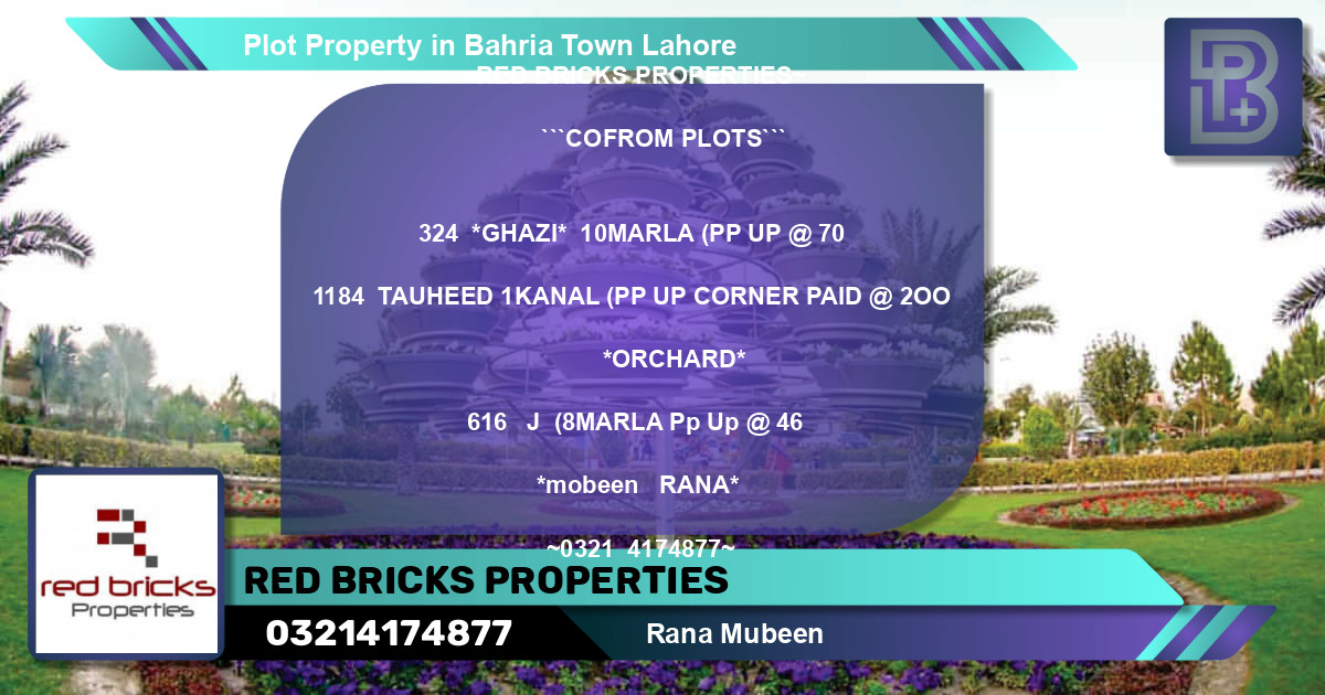 Residential Plot for Sale in Bahria Town, Lahore - (BP-73147)