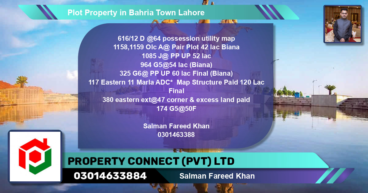 Residential Plot for Sale in Bahria Town, Lahore - (BP-73173)
