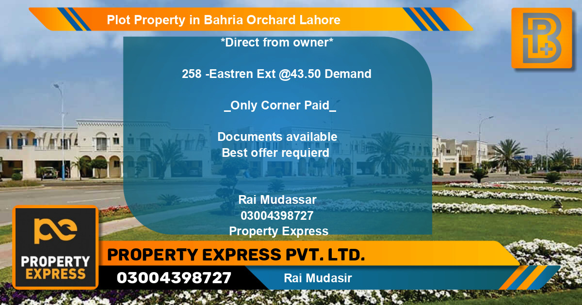 Residential Plot for Sale in Bahria Orchard, Lahore - (BP-73176)